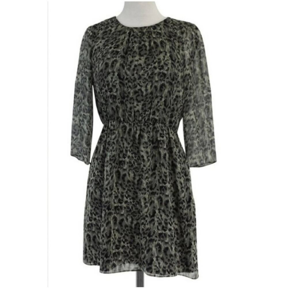 Gryphon New York Grey Animal Print Dress SILK Size 4